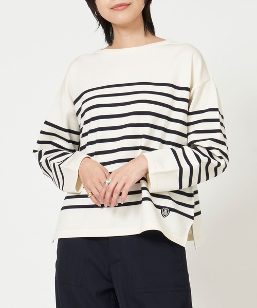 ORCIVAL(オーシバル)の「BOAT NECK PULLOVER(ニット/セーター・レディース・ホワイト系その他/ブラック系その他・1)」の2枚目の写真