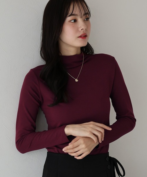 BLUEEAST（ブルーイースト）の「ハイネックカットソー（Tシャツ/カットソー・レディース・ホワイト/ブラウン/ピンク/ボルドー/ブラック・MEDIUM）」の18枚目の写真