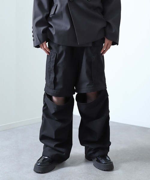 NILWAY(ニルウェイ)の「3WAY デタッチャブル ワイド カーゴパンツ(カーゴパンツ・メンズ・カーキ/ブラック/チャコール・MEDIUM/SMALL/X-LARGE/LARGE)」の17枚目の写真