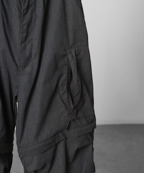 NILWAY(ニルウェイ)の「3WAY デタッチャブル ワイド カーゴパンツ(カーゴパンツ・メンズ・カーキ/ブラック/チャコール・MEDIUM/SMALL/X-LARGE/LARGE)」の4枚目の写真