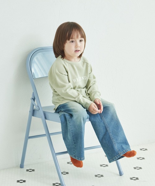 pairmanon(ペアマノン)の「ワッフル 選べるデザイン ワンポイント刺繍入り アソート Tシャツ(Tシャツ/カットソー・キッズ・ブルー/ミント/ベージュ/ピンク/ブラウン/テラコッタ・90/120/150/100/110/130/140)」の13枚目の写真
