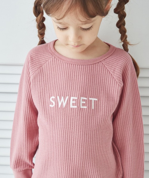 pairmanon(ペアマノン)の「ワッフル 選べるデザイン ワンポイント刺繍入り アソート Tシャツ(Tシャツ/カットソー・キッズ・ブルー/ミント/ベージュ/ピンク/ブラウン/テラコッタ・90/120/150/100/110/130/140)」の18枚目の写真