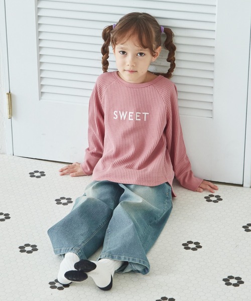 pairmanon(ペアマノン)の「ワッフル 選べるデザイン ワンポイント刺繍入り アソート Tシャツ(Tシャツ/カットソー・キッズ・ブルー/ミント/ベージュ/ピンク/ブラウン/テラコッタ・90/120/150/100/110/130/140)」の19枚目の写真