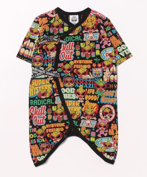 MY FIRST HYSTERIC [BLACK LABEL] GOOD VIBES総柄 コンビ肌着（ロンパース）｜HYSTERIC MINI（ヒステリックミニ）
