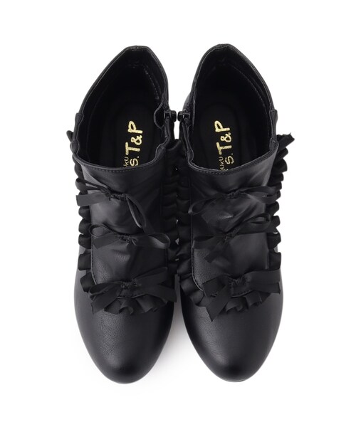 リボン3連フリルブーツ（ブーツ）｜cs T&P（シーエスティーアンドピー）