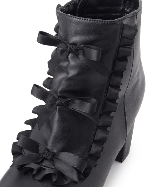 リボン3連フリルブーツ（ブーツ）｜cs T&P（シーエスティーアンドピー）
