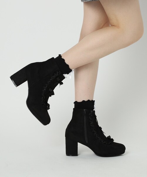 リボン3連フリルブーツ（ブーツ）｜cs T&P（シーエスティーアンドピー）