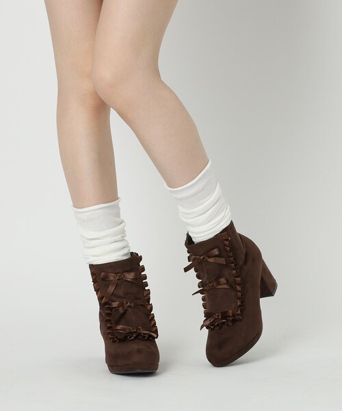 リボン3連フリルブーツ（ブーツ）｜cs T&P（シーエスティーアンドピー）