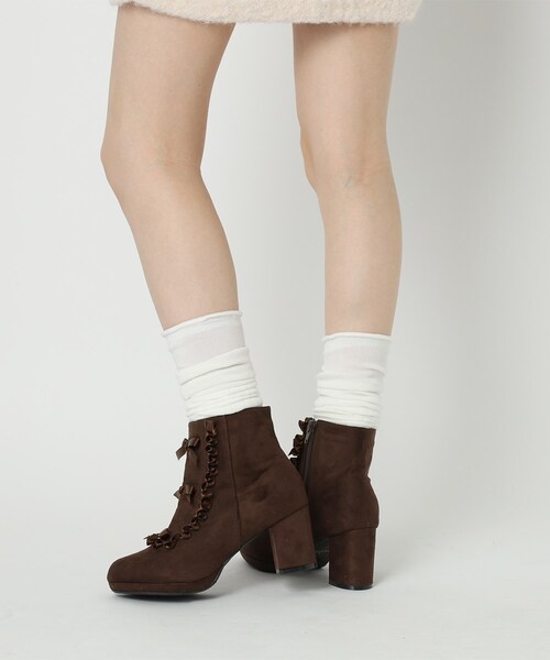 リボン3連フリルブーツ（ブーツ）｜cs T&P（シーエスティーアンドピー）