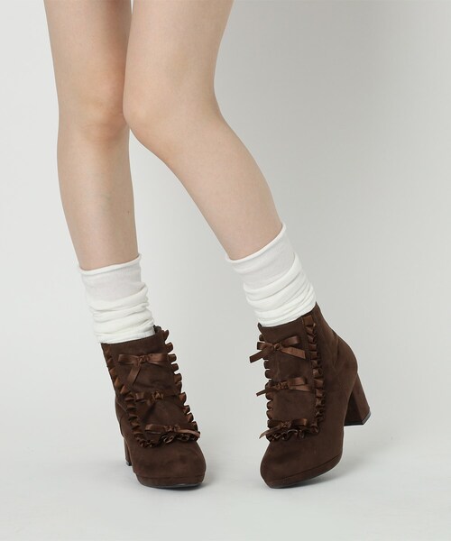 リボン3連フリルブーツ（ブーツ）｜cs T&P（シーエスティーアンドピー）