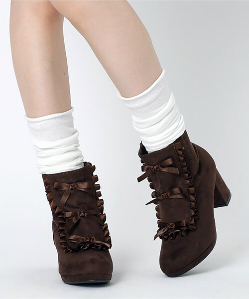 リボン3連フリルブーツ（ブーツ）｜cs T&P（シーエスティーアンドピー）