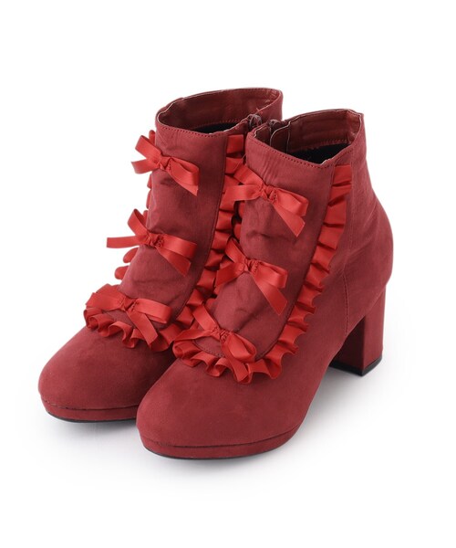 リボン3連フリルブーツ（ブーツ）｜cs T&P（シーエスティーアンドピー）