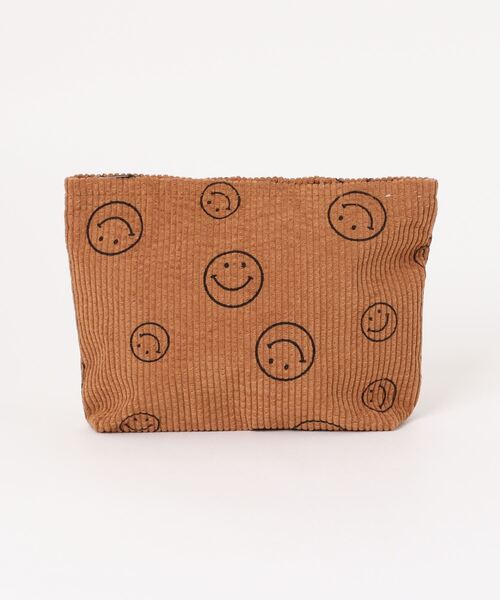 感謝価格　nina レア生地　コーデュロイ　10cmファスナーポーチ　人気 Pochi Pouch/スマイル柄 コーデュロイ ミニ ポーチ（ポーチ