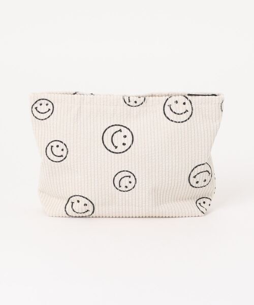 Pochi Pouch/スマイル柄 コーデュロイ ミニ ポーチ（ポーチ）｜Pochi