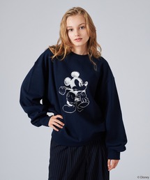 【 Disney / Mickey Mouse 】SILHOUETTE MOTIF SWEAT / 【 ディズニー / ミッキーマウス 】シルエットモチーフスウェット