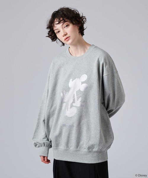 Disney Mickey スウェット グレー セール】【 Disney / Mickey Mouse 】SILHOUETTE MOTIF SWEAT