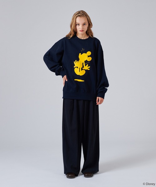 セール】【 Disney / Mickey Mouse 】SILHOUETTE MOTIF SWEAT