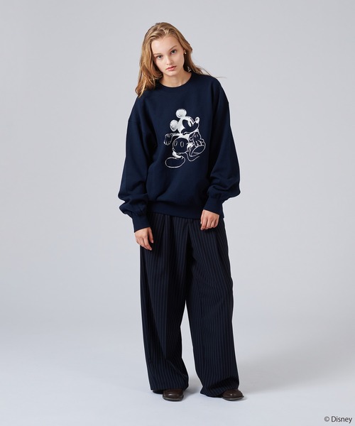セール】【 Disney / Mickey Mouse 】SILHOUETTE MOTIF SWEAT