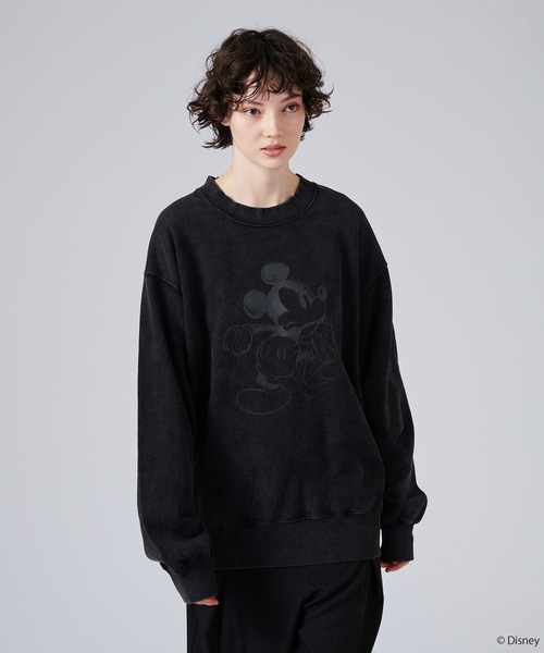 ★今期FRAMeWORK ミッキースエット★新品★ブラック セール】【 Disney / Mickey Mouse 】SILHOUETTE MOTIF SWEAT