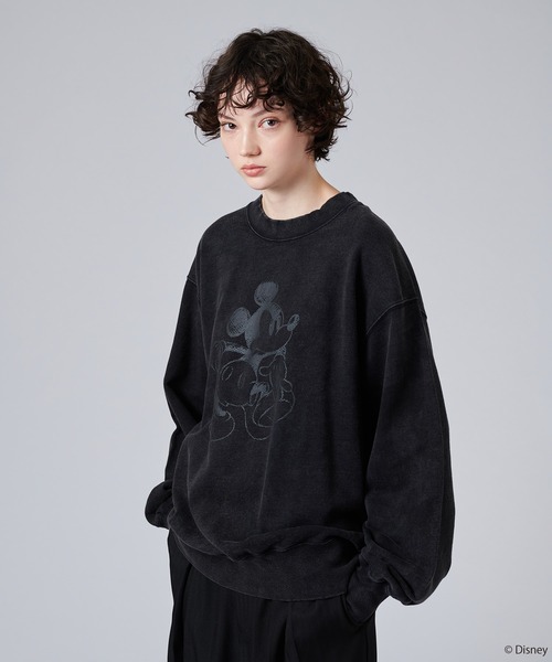 セール】【 Disney / Mickey Mouse 】SILHOUETTE MOTIF SWEAT