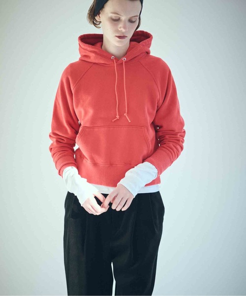 SEA（シー）の「コンパクトラグラン スウェットフーディ（スウェット・レディース・チャコールグレー/ホワイト/レッド・ONE SIZE）」の14枚目の写真