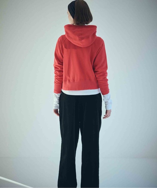 SEA（シー）の「コンパクトラグラン スウェットフーディ（スウェット・レディース・チャコールグレー/ホワイト/レッド・ONE SIZE）」の16枚目の写真