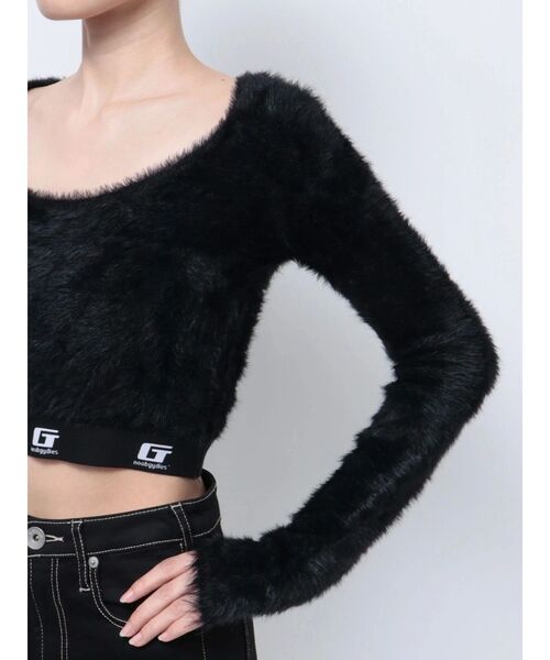 GYDA（ジェイダ）の「G noobgydiesシャギーニットトップス（ニット/セーター・レディース・ピンク/オフホワイト/ブラック・FREE）」の10枚目の写真