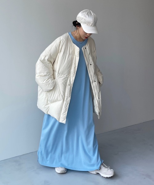 wee9s（ウィークス）の「super loose light sweatee one piece/ スーパールーズライトスウェッティーワンピース（ワンピース・レディース・ブラック/スカイブルー/パープル/オレンジ/チェリーピンク/ベビーピンク/レッド/グレー/ブルー/ネイビー/グリーン/ライラック/ブラウン・FREE/SHORT/LONG）」の5枚目の写真