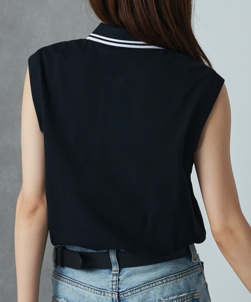 FRED PERRY(フレッドペリー)の「【FRED PERRY】SLEEVELESS FRED PERRY SHIRT G7200(ポロシャツ・レディース・ブラック/アイボリー/ホワイト・8/10)」の5枚目の写真