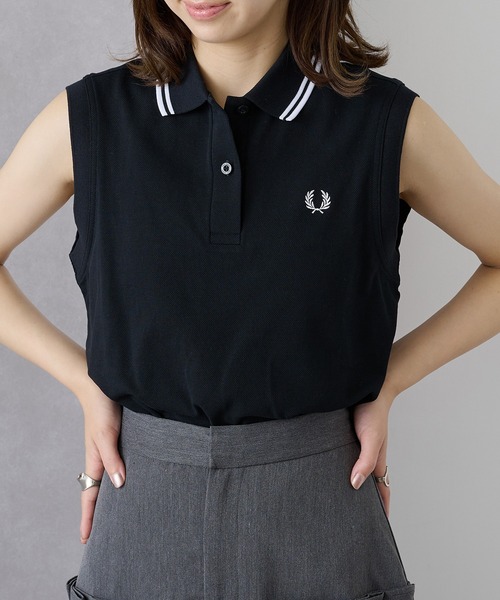 FRED PERRY(フレッドペリー)の「【FRED PERRY】SLEEVELESS FRED PERRY SHIRT G7200(ポロシャツ・レディース・ブラック/アイボリー/ホワイト・8/10)」の15枚目の写真