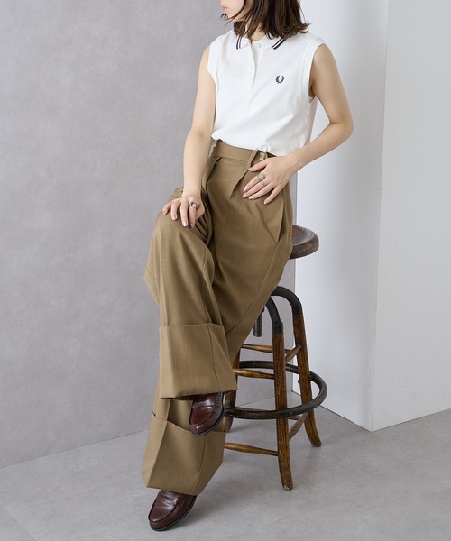 FRED PERRY(フレッドペリー)の「【FRED PERRY】SLEEVELESS FRED PERRY SHIRT G7200(ポロシャツ・レディース・ブラック/アイボリー/ホワイト・8/10)」の10枚目の写真