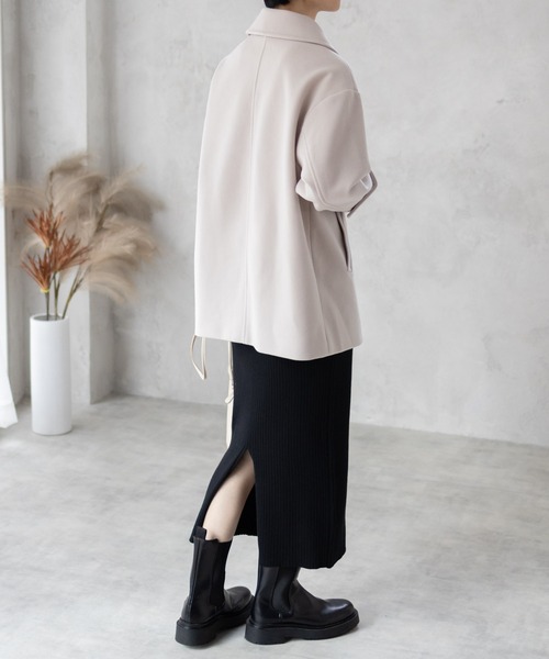 NAVY(ネイビー)の「【nAvy】 Pコート アウター ミドル丈(ピーコート・レディース・杢グレー/アイボリー/ネイビー・M/L)」の7枚目の写真