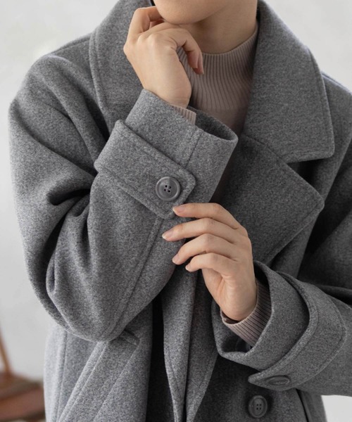 NAVY(ネイビー)の「【nAvy】 Pコート アウター ミドル丈(ピーコート・レディース・杢グレー/アイボリー/ネイビー・M/L)」の12枚目の写真