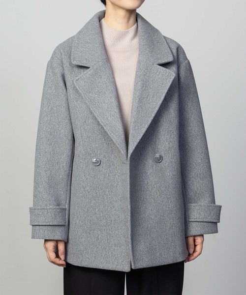 NAVY(ネイビー)の「【nAvy】 Pコート アウター ミドル丈(ピーコート・レディース・杢グレー/アイボリー/ネイビー・M/L)」の15枚目の写真