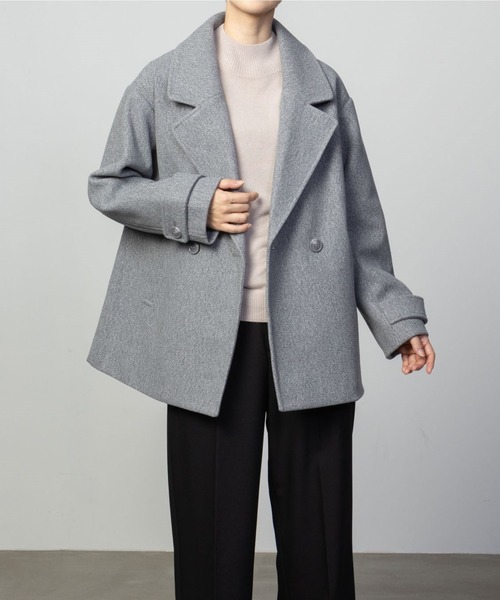 NAVY(ネイビー)の「【nAvy】 Pコート アウター ミドル丈(ピーコート・レディース・杢グレー/アイボリー/ネイビー・M/L)」の16枚目の写真