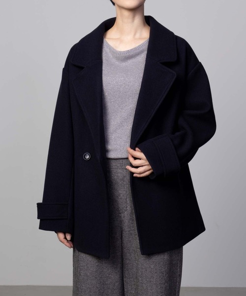 NAVY(ネイビー)の「【nAvy】 Pコート アウター ミドル丈(ピーコート・レディース・杢グレー/アイボリー/ネイビー・M/L)」の18枚目の写真