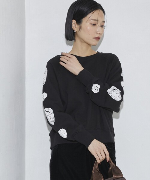 Firsthand（ファーストハンド）の「Firsthand/ファーストハンド オーガニックコットン 袖ハートアップリケ ラグランスウェット（スウェット・レディース・グレー/ブラック・FREE）」の20枚目の写真