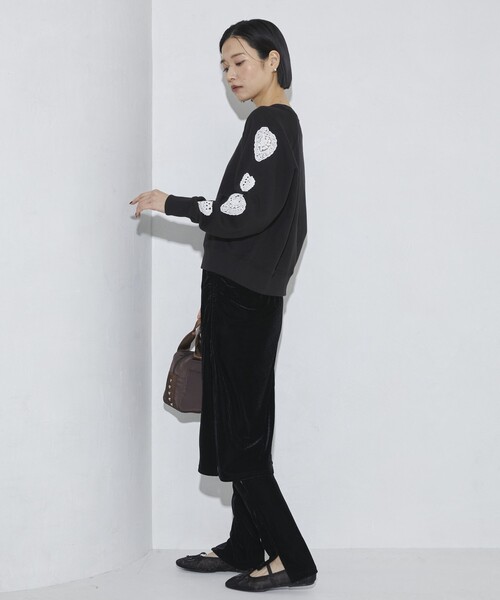 Firsthand（ファーストハンド）の「Firsthand/ファーストハンド オーガニックコットン 袖ハートアップリケ ラグランスウェット（スウェット・レディース・グレー/ブラック・FREE）」の12枚目の写真