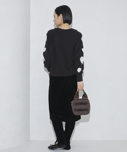 Firsthand（ファーストハンド）の「Firsthand/ファーストハンド オーガニックコットン 袖ハートアップリケ ラグランスウェット（スウェット・レディース・グレー/ブラック・FREE）」の13枚目の写真