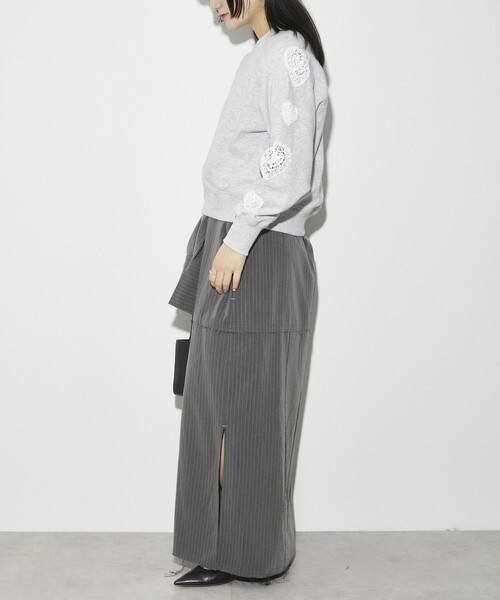 Firsthand（ファーストハンド）の「Firsthand/ファーストハンド オーガニックコットン 袖ハートアップリケ ラグランスウェット（スウェット・レディース・グレー/ブラック・FREE）」の11枚目の写真