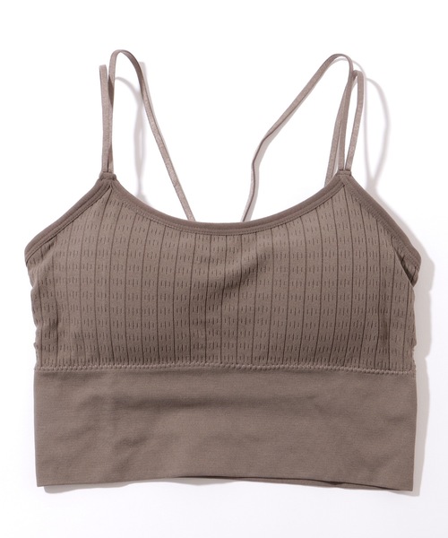 Lace Ladies(レースレディース)の「ソリッドカラー ダブル ストラップ カップ付き ハーフトップ(キャミソール・レディース・グレー/ブルー/ブラック/アイボリー/ピンク・FREE)」の10枚目の写真