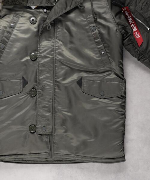 Alpha Industries(アルファインダストリーズ)の「ALPHA(アルファ)【メンズ】【WEB限定】Nー3Bジャケット ジャパンスペック/2WAY(ミリタリージャケット・メンズ・グレー・S/M/L/XL)」の21枚目の写真