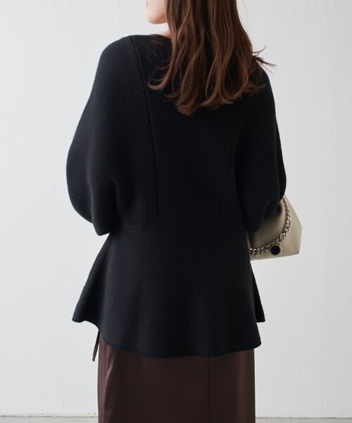 Lui's（ルイス）の「ガーター編みボリュームスリーブカーディガン（カーディガン/ボレロ・レディース・ブラック/グリーン/ベージュ・FREE）」の14枚目の写真