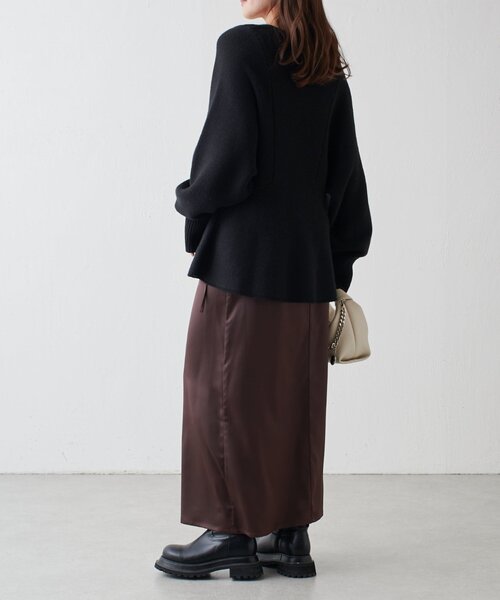 Lui's（ルイス）の「ガーター編みボリュームスリーブカーディガン（カーディガン/ボレロ・レディース・ブラック/グリーン/ベージュ・FREE）」の17枚目の写真