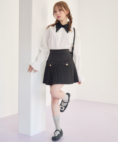 TITTY&CO.（ティティーアンドコー）の「ビジュー付きバイカラーブラウス（シャツ/ブラウス・レディース・ホワイト・FREE）」の7枚目の写真