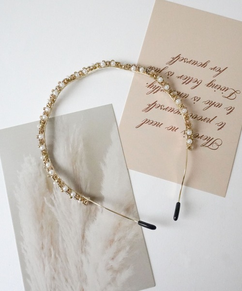 Port（ポート）の「【 Port / ポート 】 パール ビジュー メタル カチューシャ_（カチューシャ・レディース・ゴールド/ゴールド系その他/ピンクゴールド・FREE）」の6枚目の写真