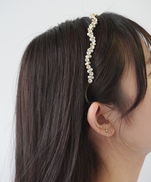 Port（ポート）の「【 Port / ポート 】 パール ビジュー メタル カチューシャ_（カチューシャ・レディース・ゴールド/ゴールド系その他/ピンクゴールド・FREE）」の15枚目の写真