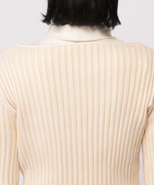 3.3 Field Trip （3.3フィールドトリップ）の「3.3 Field Trip／リブニットカーデ（カーディガン/ボレロ・レディース・グレー/アイボリー・FREE）」の12枚目の写真