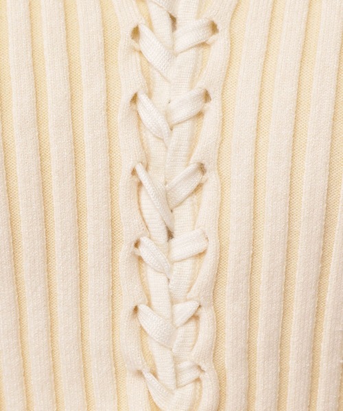 3.3 Field Trip （3.3フィールドトリップ）の「3.3 Field Trip／リブニットカーデ（カーディガン/ボレロ・レディース・グレー/アイボリー・FREE）」の11枚目の写真