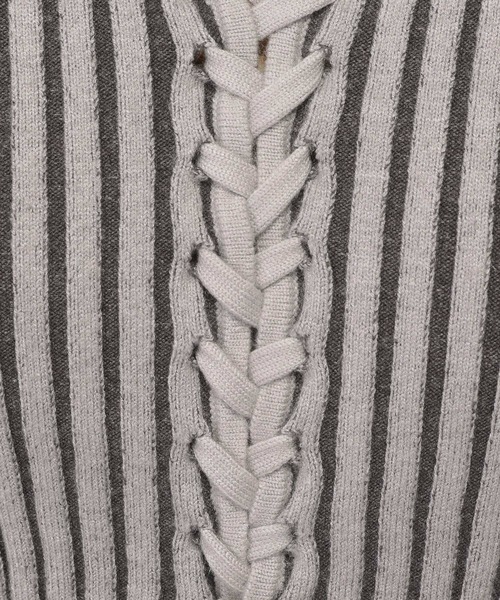 3.3 Field Trip （3.3フィールドトリップ）の「3.3 Field Trip／リブニットカーデ（カーディガン/ボレロ・レディース・グレー/アイボリー・FREE）」の10枚目の写真